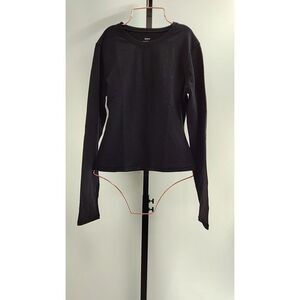 Quince Women All-Season Long Sleeve Base Layer Black Sleeved Top M